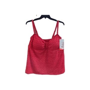 CATALINA red tankini top, size 3X (22/24) NWT